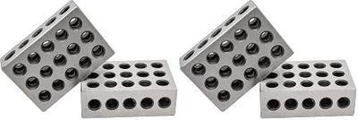 Pair 1" x 2" x 3" Precision Steel 1-2-3 123 Blocks 23 Holes (Pack of 2)
