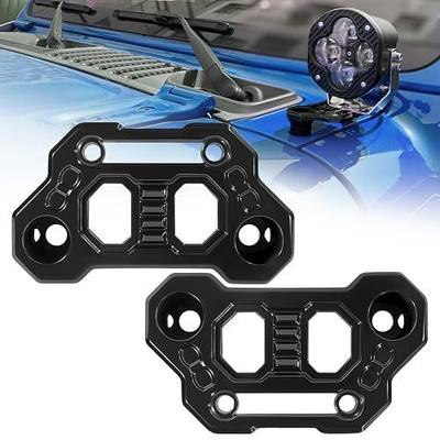 Gladiator Light Mount Pod Bracket - Wrangler JL Light Bar Hood Mounting Brackets, A-Pillar LED Fog Light Ditch Mount Compatible with 2018-2025 Jeep Wrangler JL JLU 4xe Gladiator JT Accessories - Black