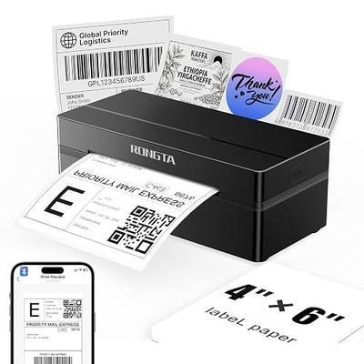Rongta Bluetooth Shipping Label Printer, Wireless 4x6 Thermal Label Printer for Shipping Packages, Support Android, iPhone, Widely Used for Amazon, Shopify, Etsy, UPS, Black