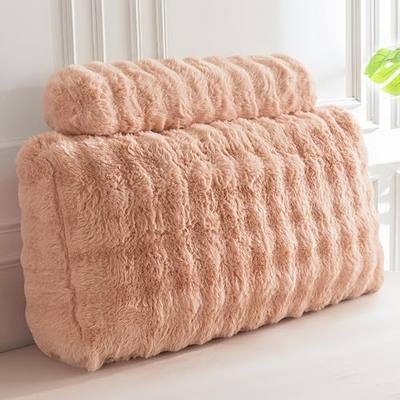 HIGOGOGO Headboard Pillow Twin,Ultra-Soft Wedge Pillow with a Cylindrical Neck Pillow,Memory Foam Filling,Back Support Pillows for Bed Sitting Up, Reading & Working, Removable Cover, 39.4"x19.7"