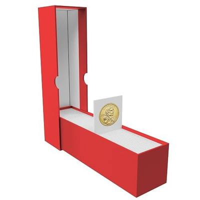 Coin Storage Box, Sturdy Cardboard for 2 x 2 Inch Collection, Red (8 Pack) | Sturdy Rigid Cardboard Box, Enough Hold Up to 100-120 Coins, Fits All Coin Sizes, Labelable Exterior, Stackable Design