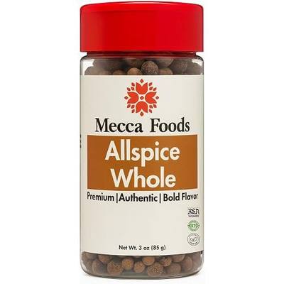 Whole Allspice Berries – Premium Grade Pimento Spice, Non-GMO, Ideal for Baking, Pickling & Jamaican Jerk Recipes – 3 oz PET Jar by Mecca Foods
