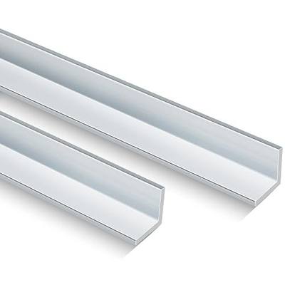 Blulu 2 Pcs Aluminum Angle - 6063 Aluminum Angle Stock, Structural & Architectural Use for Frames, Corner Guards, Railings, DIY Projects(12" Long X 1" Wide X 1/8" Thick)