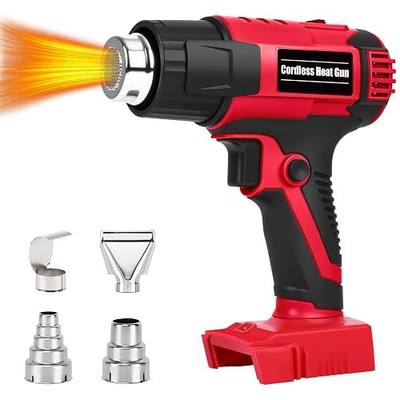 380W Cordless Heat Gun for Milwaukee M18 Battery Users – 572°F and 1022°F Dual Temp, Temp Lock, LED Light, 4 Nozzles, 4S Auto-Cool, Overheat Protection | Shrink Tubing, Vinyl Wrap, Electrical Work
