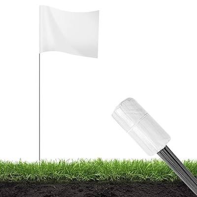 15x4x5 Inch Marking Flags – High-Visibility Yard & Lawn Flags for Boundary, Dog Training, Landscaping, Sprinklers, Surveying & Construction | Durable, UV & Weather Resistant (White, 100 Pack)