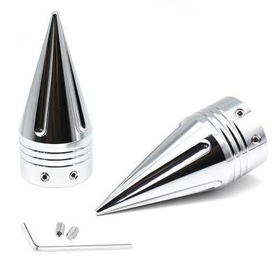 ONETEN CNC 3.6inch Front Axle Nut Covers Caps for Harley Davidson Street Road Electra Tri Glide Touring Road King Sportster Softail Fat Boy Dyna 2002-2024 Aluminum (Chrome)