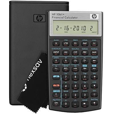 HP 10bII+ Financial Calculator – 100+ Functions for Business, Finance, Accounting, Statistics & Algebra – College & High School Calculator, Exam Approved for SAT, AP, PSAT – Includes Case & Cloth