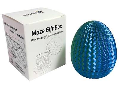 Egg Money Puzzle Box Cash Gift Card Holder Brain Teaser Game Teens Adults | Eco-friendly plastic 3D Printed for Cash & Treasures Reusable Secret Safe for Birthday Christmas and Easter (Blue-Green)
