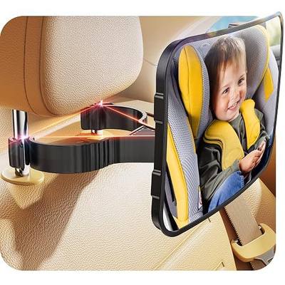TAZENI Baby Car Mirror Hook Design Ultra Stable Car Seat Mirror for Baby Rear Facing Secure and Shatterproof CarSeat Mirrors 360° Clear View Newborn Essential Accessories