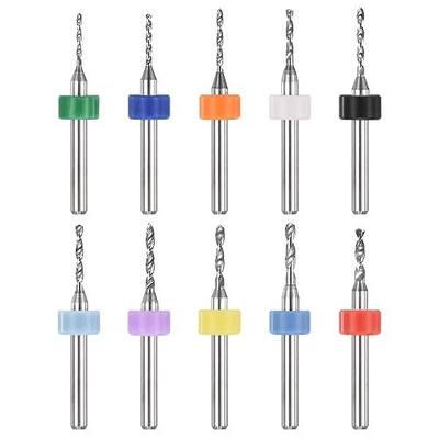 PATIKIL 10Pcs 1.1mm-2mm Micro Drill Bits Set Carbide Tungsten Steel 135° Mini Small Bits Print Circuit Board Drilling Tool for CNC Engraving Precision Machinery