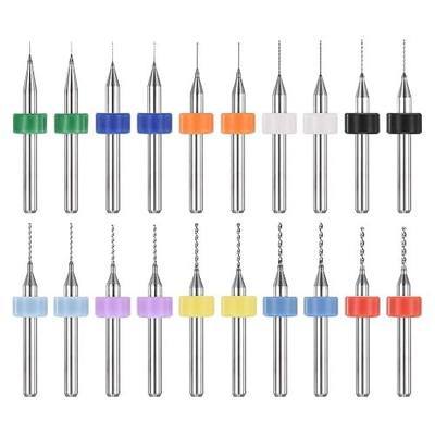 PATIKIL 20Pcs 0.15mm-1mm Micro Drill Bits Set Carbide Tungsten Steel 135° Mini Small Bits Print Circuit Board Drilling Tool for CNC Engraving Precision Machinery