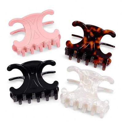 Premium durable acetate butterfly hair clips, 4 Pack. Medium Size Acetate Hair Claw Clips with Secure Hold,Perfect for Updos(2.76 x 1.66 in)