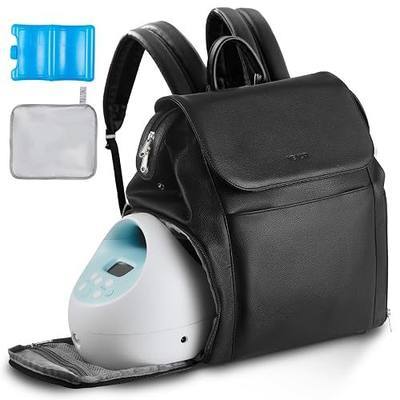 VEVOR Breast Pump Backpack, Breast Feeding Bag with Ice Pack, Compatible with Spectra S1 & S2, Portable Pump Carrying Case for Pump & Breastmilk Storage, Work, Travel, Daycare and Family Use, Black