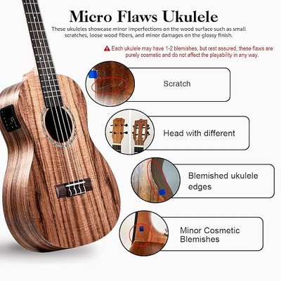 Caramel 23 inch CC207 KOA Acacia Wood Ukelele | Minor Imperfections Concert Ukulele for Adults Beginners