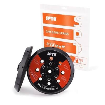 SPTA 2Pcs 5Inch Universal Dual Action Backing Plate, Backing Plate for DA Polisher,Hook & Loop, 5/16"-24 Thread,Fits DA Polishers Up to 12,000 OPM, Sand, Buff, Polish & Finish, Auto Detailing