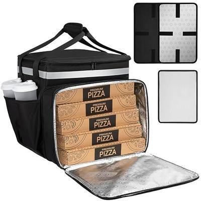 Food Delivery Backpack, Expandable Delivery Backpacks for Hot/Cold with Reflective Strips and Cup Holder, Bike Delivery Bag Backpack Suitable for Uber Eats, DoorDash, Pizza bag, Black