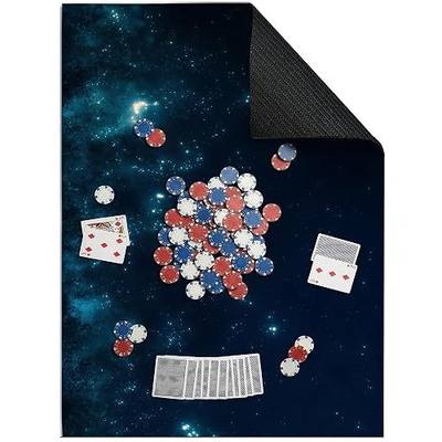 Board Game Mat for Table 31 x 55 Inches, Waterproof Neoprene Gaming Playmat for Mahjong, Poker, Board Games, Card Games, Tile Games, Dominoes & RPG–Large Portable Table Cover (Starry Sky)