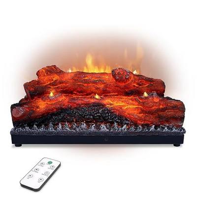 Electric Fireplace Logs Realistic Flame Effect Fake Flame Block USB Powered Electric Fireplace Remote Control Fireplace Placement Home Decoration 16.7 * 8.7 * 5.9 in No Heat Function