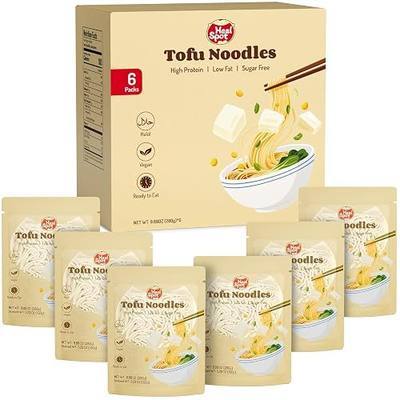 HealSpot Tofu Noodles,High Protein Ramen,Sugar Free Pasta,Low Carb,Low Fat,Low Glycemic,Non GMO,Keto & Plant Based Friendly,Ready to Eat Meals,Made with Pure Soy Milk,Soft,Easy to Digest(6 packs) | Healthy