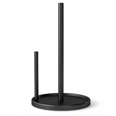 Jesginboo Paper Towel Holder Countertop, Black Kitchen Paper Towels Holder, Paper Roll Holder with Weighted Base