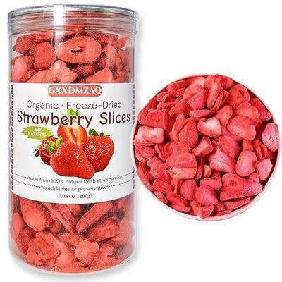 Premium Freeze Dried Strawberry Slices | 7.05oz | No Sugar Added | in Resealable Jar Non-GMO, Vegan Snacks | Crunchy Wellsome Topping for Yogurt, Smoothie Bowls, Baking & On-the-Go Fruit Snack