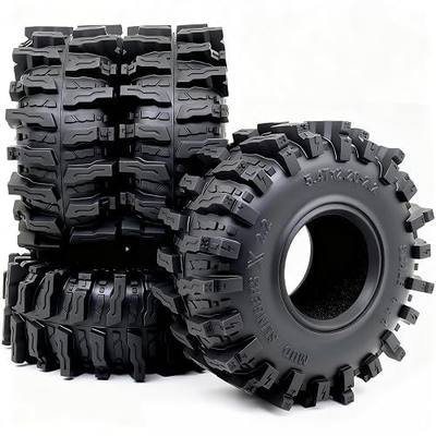 HOBBYSOUL Mud Slingers X T10 2.2 Tires 5.47'' Tall 4-Pack Fits SCX10 Wraith | super soft sticky 2.2'' Crawler tyre, upgrade parts for 1/10 Crawlers Trucks off-road rock crawling RC vehicles