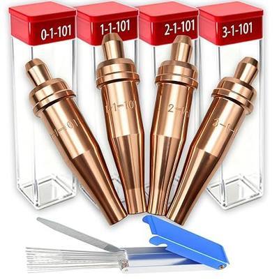 1-101 Acetylene Cutting Torch Tips for Victor Cutting Torch Kit with Torch Tip Cleaner, Cutting Torch Welding Nozzle 1-101 Series 0-1-101 1-1-101 2-1-101 3-1-101 Fits V-Style Heavy Duty Torch Tip