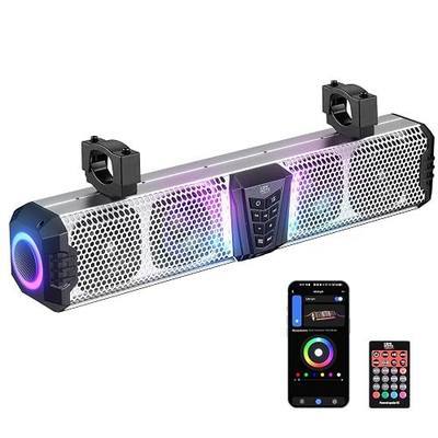 KEMIMOTO 2025 Midnight S60 26-inch UTV Sound Bar | Metal-built, 65 Hz deep bass, 120W RMS, App Control, IP65 Weatherproof, Bluetooth 5.3, for UTV ATV Golf Cart Marine Boat