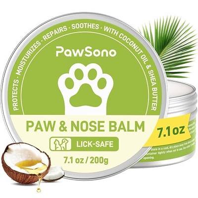 PawSono Lick-Safe Dog Paw & Nose Balm with Coconut Oil | All-Natural Dog Paw Protector Against Hot Pavement & Sand, Great for Dogs who Hate Dog Booties or Shoes (7.1 oz / 200g)