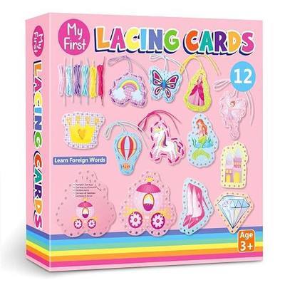 Chivao Lacing Cards for Toddlers Kids, 12 Pcs Sewing Kit Preschool Learning Activities for Kids Travel Craft Set Manipulatives for Preschoolers Homeschool Developing Imagination Skills