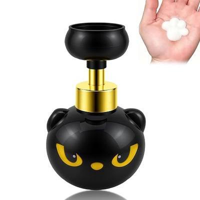Cute Cat Paw Foam Soap Dispenser, Black Kitty Hand Soap Pump with Paw-Shaped Foam, Spooky Cat Lover Gift for Bathroom and Kitchen Home Accessories