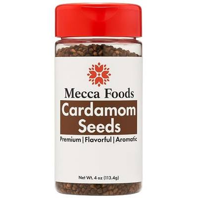 Cardamom Seeds 4 oz - Decorticated Whole Elaichi Seeds, No Pods - Ready to Grind for Baking, Coffee, Chai & Desserts, Non-GMO by Mecca Foods