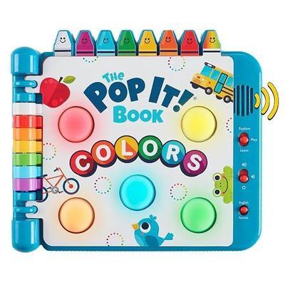 Chuckle & Roar Pop It Book, Colors, English & Spanish, Quiet Mode, 1–4+ | English & Spanish Color Toddler Learning Toys, Quiet Mode Option, Sturdy Plastic Sensory Toys, Busy Book for Toddlers 1-3