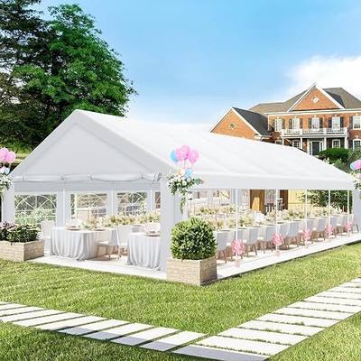 COBIZI 20x40 Party Tent Heavy Duty, Large Outdoor Event Shelter Tents for Parties with 12 Sidewalls & Built-in Sandbags,Waterproof Wedding Canopy Gazebo Commercial Tent for Carport,Camping,Patio,White