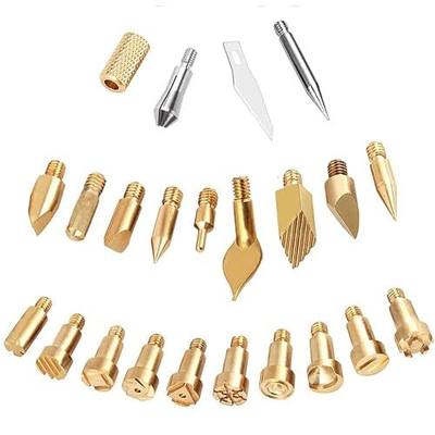 23Pcs Wood Burning Tips, Wood Burning Kit Carving Iron Paste Tool for Adult Embossing Birthday Wedding Anniversary Halloween Christmas Beginner DIY Gift