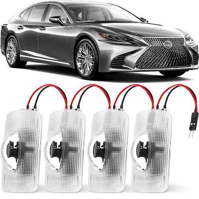 Car Door Lights Logo Projector Compatible with LS ES is LX RX GS GX, 4 Pack Wireless Door Logo Welcome Lights, Waterproof Car Accessories