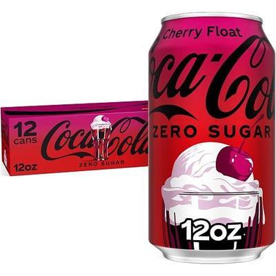 Coca-Cola Zero Sugar Cherry Float Soda Fridge Pack Cans, 12 fl oz, 12 Pack | Creamy vanilla and cherry flavored cola