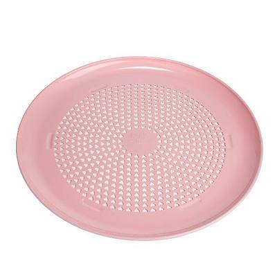 Paris Hilton Pizza Crisper with Heart Cut Outs, Heavy Duty Carbon Steel Baking Pan features Premium Nonstick Coating Made Without PFAS & PFOA, 15.75-Inch, Pink