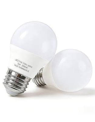 PARTPHONER 5W LED Refrigerator Light Bulbs 40 Equivalent, A15 Small Applicance Light Bulb E26 Medium Base, 120V Waterproof Fridge Bulbs Daylight White Freezer Home Lighting Lamp Non-dimmable, 2 Pack