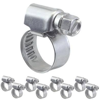 IndigoCase 9 Pack Stainless Steel Hose Clamps Adjustable 5/16" to 1/2" (8-12mm), Heavy Duty 3/8 Hose Clamp for Fuel Injection Line, Plumbing, Automotive and Mechanical Application