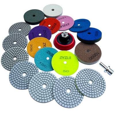 3 Inch Diamond Polishing Pads, 11 PCS Wet/Dry Polishing Kit 50-10000 Grit, with 5/8"-11 Backer Pad for Granite Marble Concrete Tile Stone Quartz (80mm)