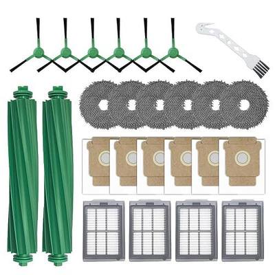 Accessories Kit for iRobot Roomba 505X Combo/Plus 405 Combo/505 Combo Robot Vacuum Cleaner, Replacement Parts Include 2 Main Brushes,6 Side Brushes,6 Dust Bags,6 Mop Pads, 4 Filters,1 Cleaning Tool