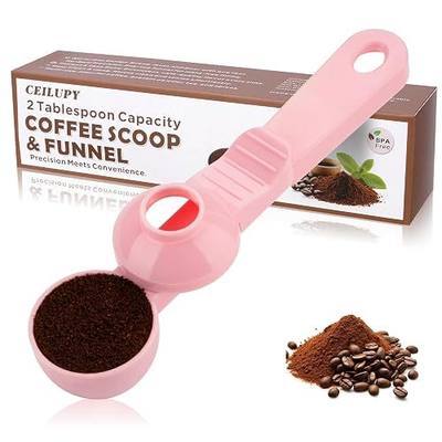2 Tbsp Coffee Scoop with Built-in Funnel, Mess-Free Ground Coffee | For Protein Powder, Tea & Reusable K-Cup Refilling. Precise measurement, easy to use for daily brewing needs.