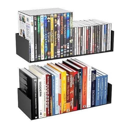 Metal Bali Floating Wall Shelves 15.5IN for Storage and Decor Wall Mounted CD DVD&Books Perfume, Make up Storage Shelves Living Room, Bedroom, Bathroom & Kitchen,2Pack,Black