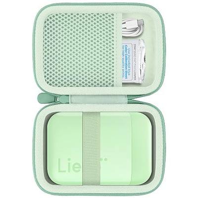 Hard Travel Case for Liene 2x3” Mini Instant Portable Color Printer | Portable Carrying, Travel Storage Bag, Color Mono Picture, Carrying Case, Mesh Pocket, Green Case