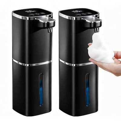 2 Pack Automatic Foaming Soap Dispenser, Touchless Rechargeable | 13.5oz/400mL, with 9 Foam Levels, IPX5 Waterproof, Hands Free for Kitchen Sink & Bathroom