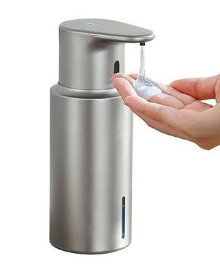Automatic Liquid Soap Dispenser Touchless, 304 Stainless Steel Bottle Body | 16.2oz/480ml Rechargeable Dish Soap Dispenser, 3 Adjustable Liquid Levels, IPX7 Waterproof, for Kitchen Bathroom