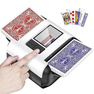 Automatic Card Shufflerfor 1-2 Decks with Dual Auto/Manual Modes, USB-C Rechargeable,Quiet Operation,Compatible with Texas Hold'emPoker All Card Types are Supported.