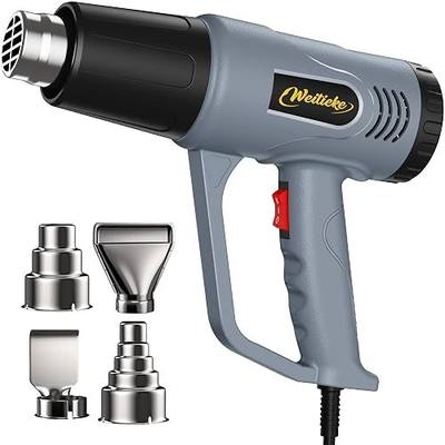 Heat Gun,572℉& 1112℉ Dual Temperature Control Heat gun', Overload Protection with 4 Nozzles for Crafting, hot air gun,Shrink Wrapping, Phone Repair, Epoxy Resin
