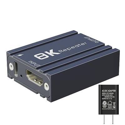 HDMI 2.1 Repeater,8K@60Hz Active HDMI Signal Booster Amplifier, | Extended up to 52ft, Compatible with Laptop/TV/Projector,Includes Power